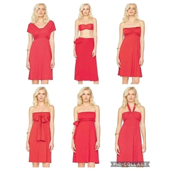 Gottex Red 7-In-One Lattice Dress Size Medium - Picture 1 of 10